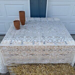 White lace tablecloth